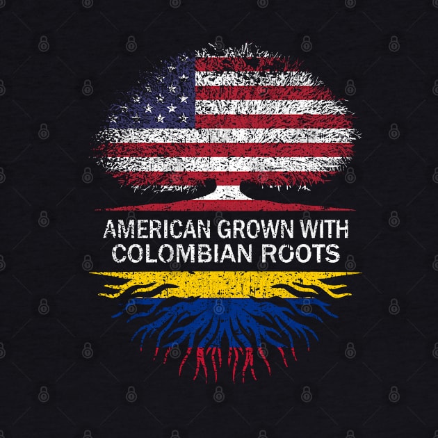 American Grown with Colombian Roots USA Flag by silvercoin